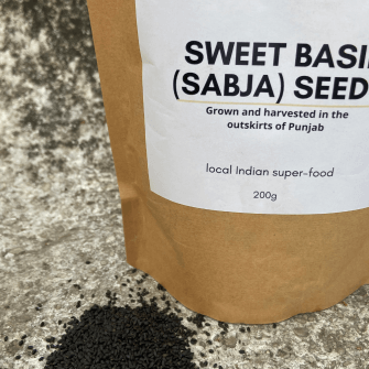 A packet of sweet basil seeds
