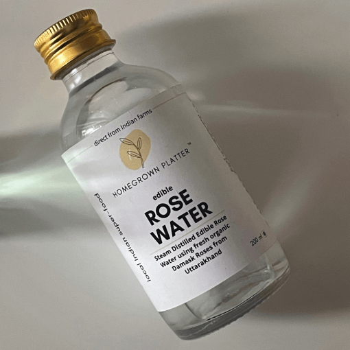 A bottle of 200ml edible damask rose water